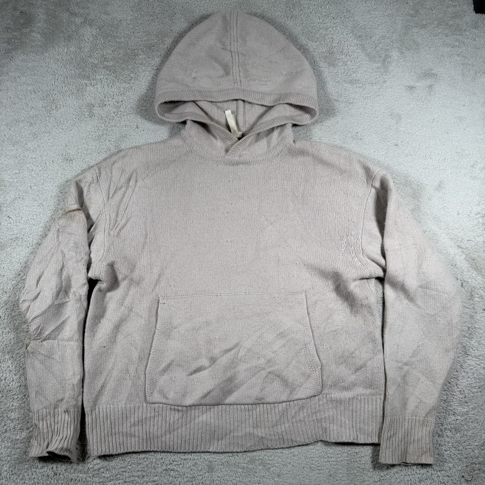 The Group Babaton Hoodie Womens Small Beige 100% Cashmere Pullover Soft